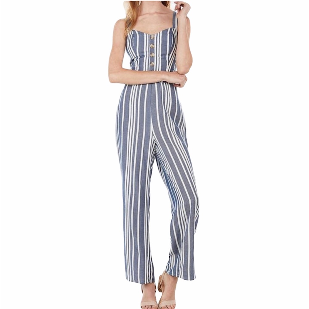 Express striped Tie Back Jumpsuit